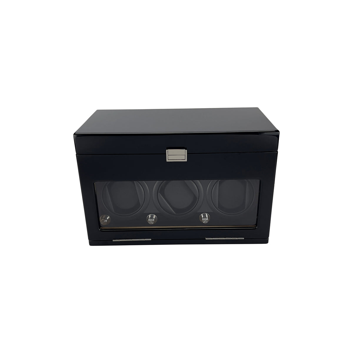 LW137 Watch Winder Box – Gloss Black & Camel Velvet - Leader