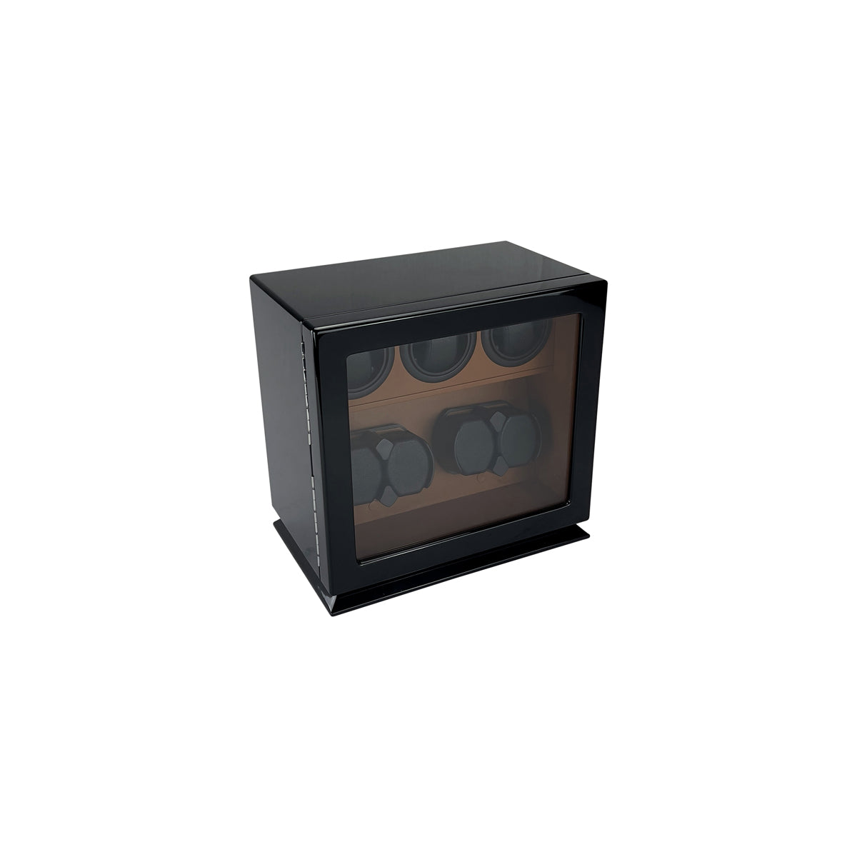 LW157 Watch Winder 5 Watches – Gloss Black & Brown - Leader