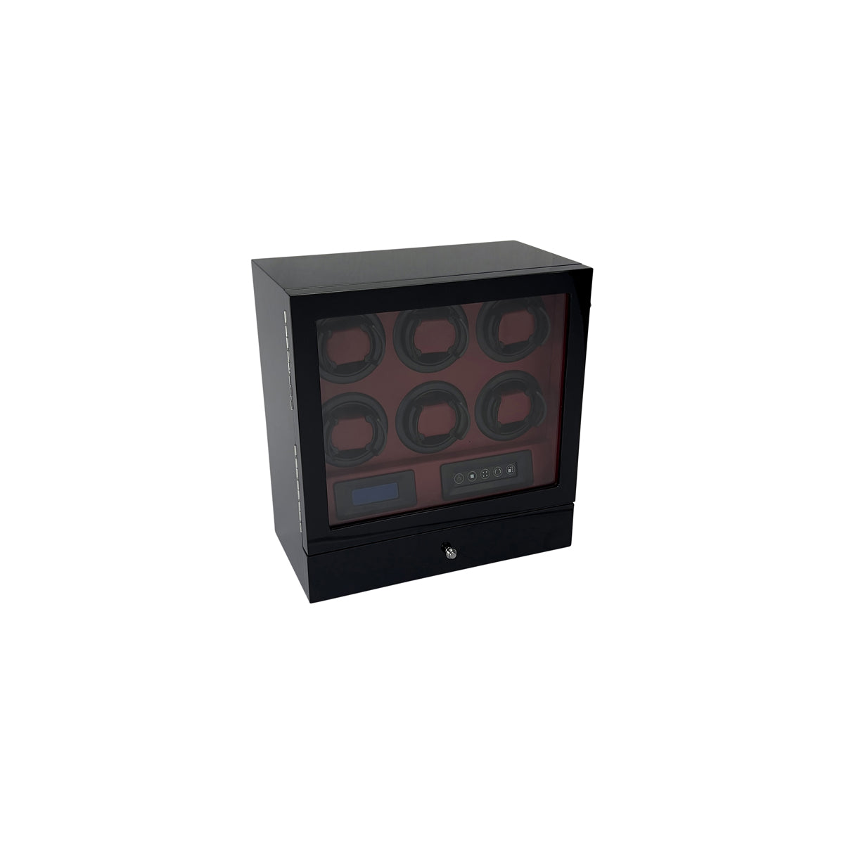 LW56 Watch Winder 6 Watches – Gloss Black & Red - Leader