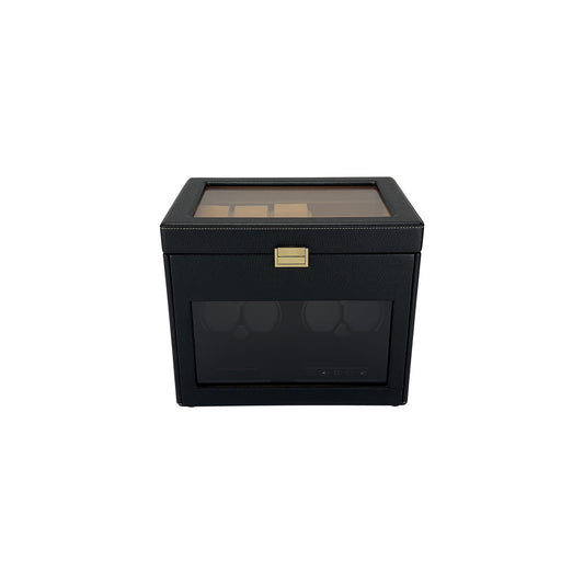 LW117 Watch Winder Box – Brown & Camel Velvet - Leader