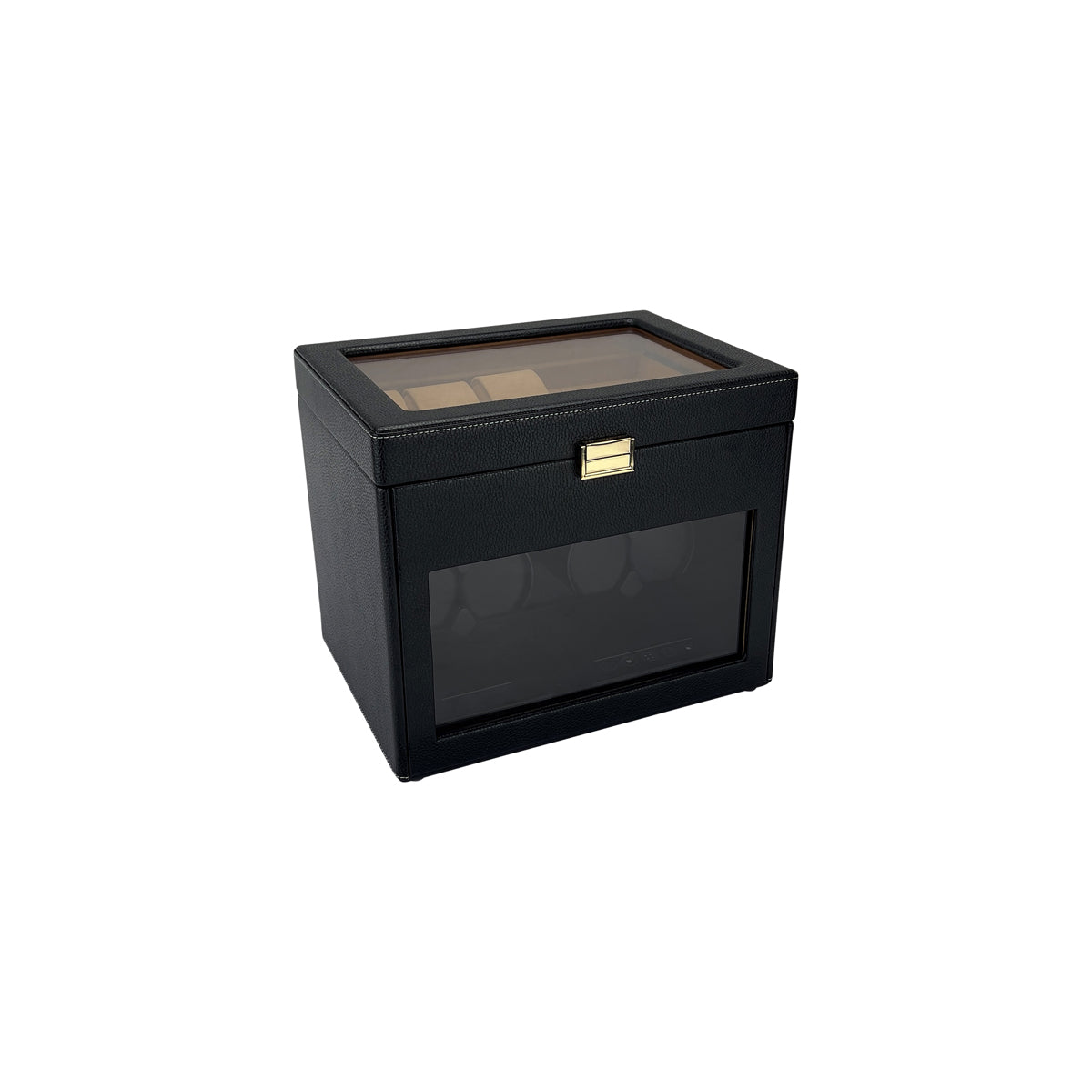 LW117 Watch Winder Box – Brown & Camel Velvet - Leader
