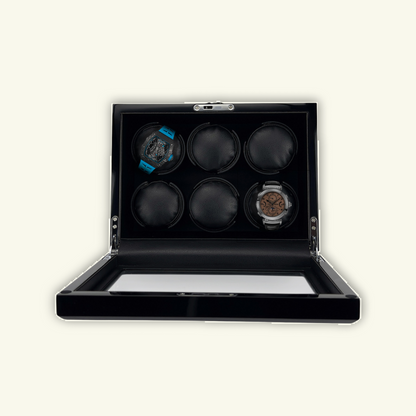 LW46 Watch Winder 6 Watches – Gloss Black - Leader