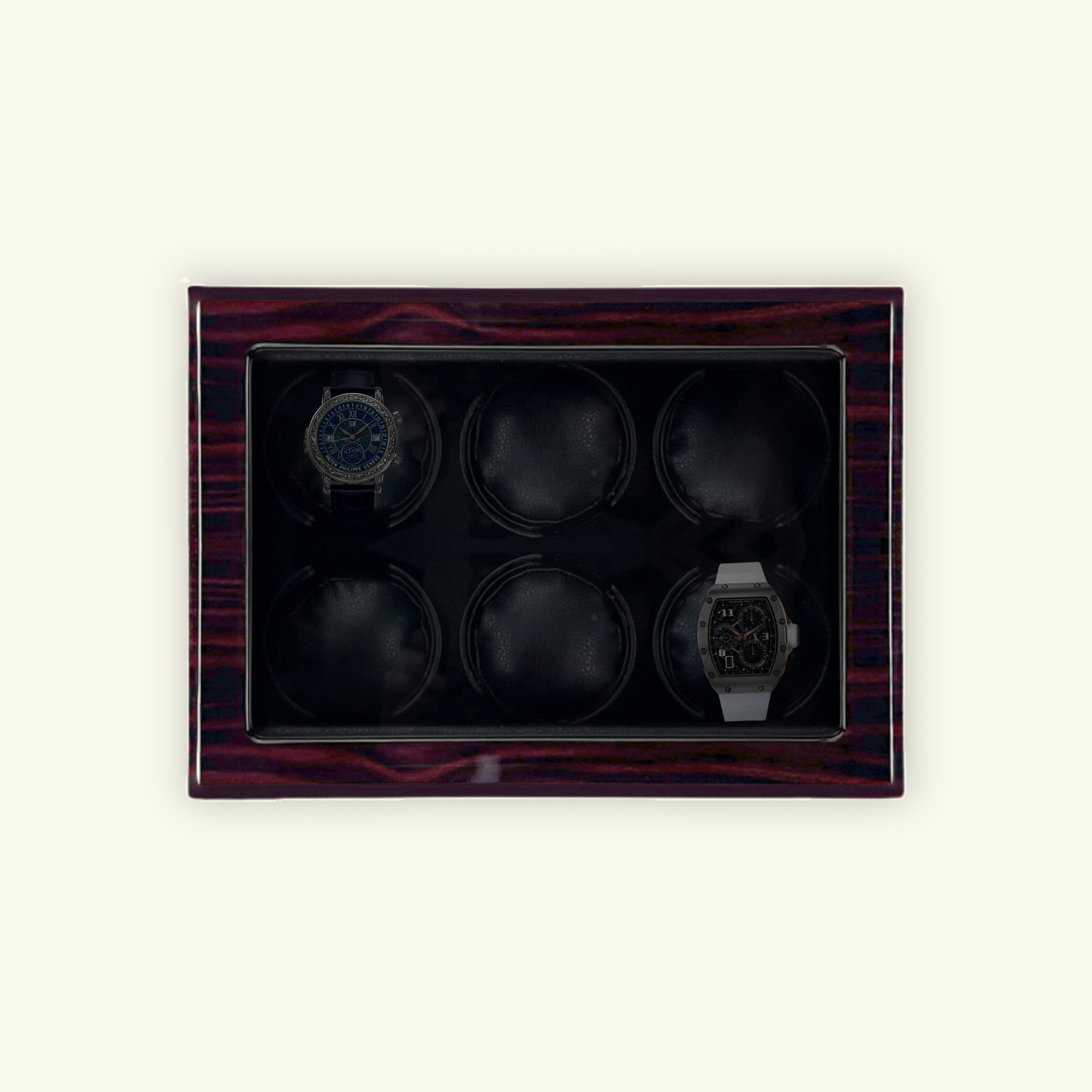 LW36 Watch Winder 6 Watches – Gloss Ebony - Leader