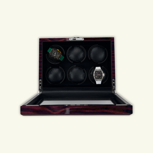 LW36 Watch Winder 6 Watches – Gloss Ebony - Leader