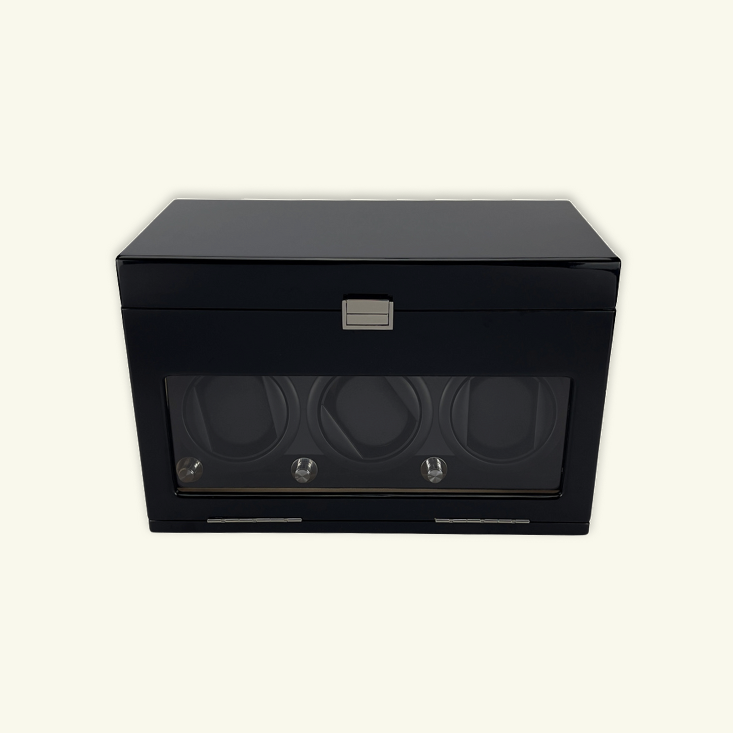 LW137 Watch Winder Box – Gloss Black & Camel Velvet - Leader
