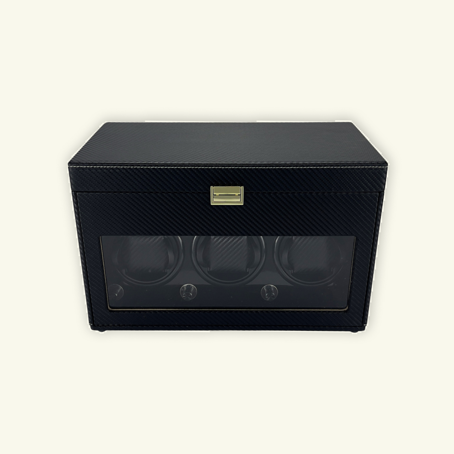 LW127 Watch Winder Box – Carbon Fiber & Camel Velvet - Leader
