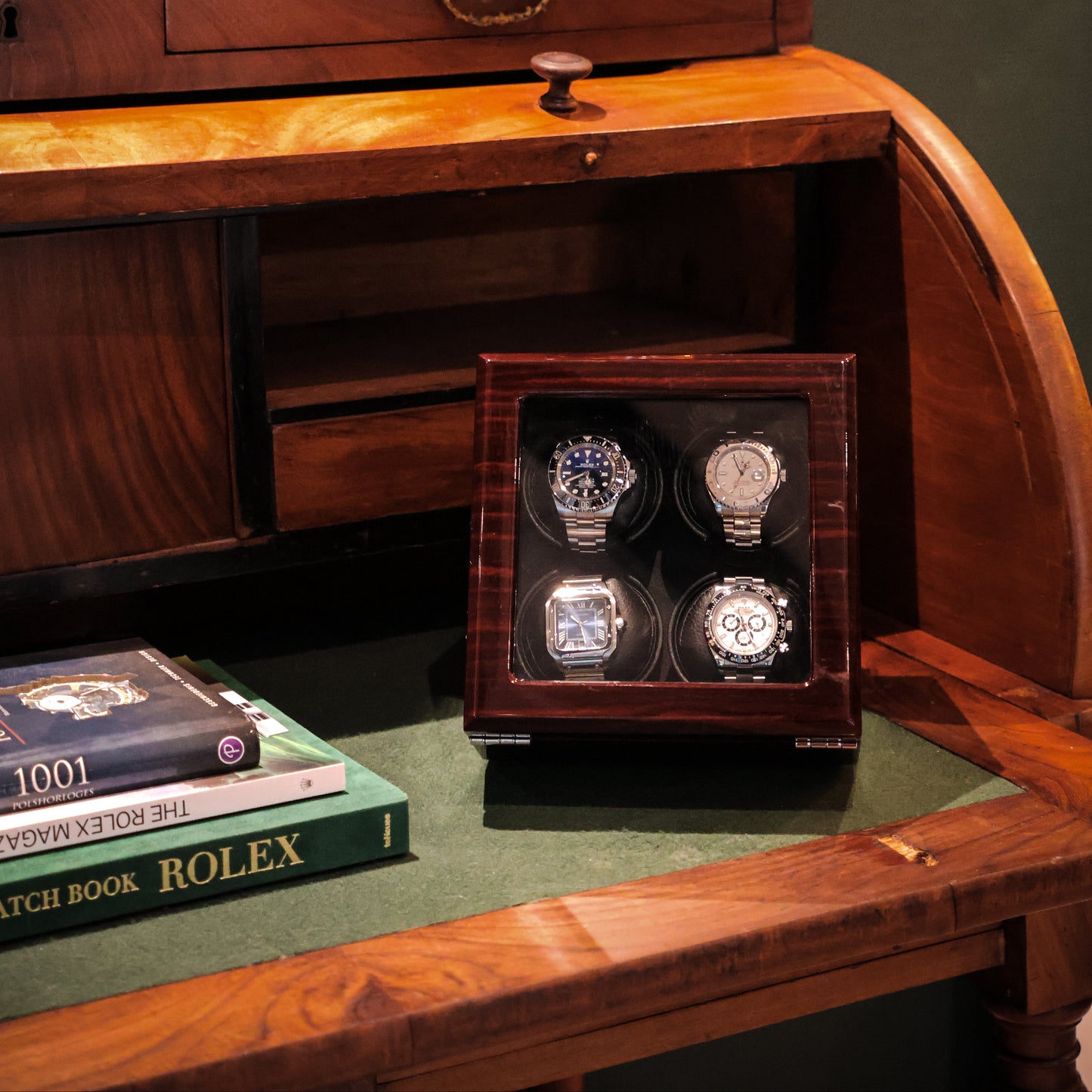 LW34 Watch Winder 4 Watches – Gloss Ebony - Leader
