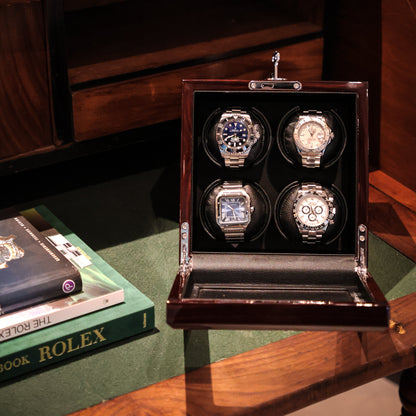 LW34 Watch Winder 4 Watches – Gloss Ebony - Leader