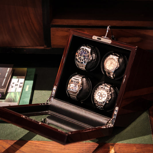 LW34 Watch Winder 4 Watches – Gloss Ebony - Leader