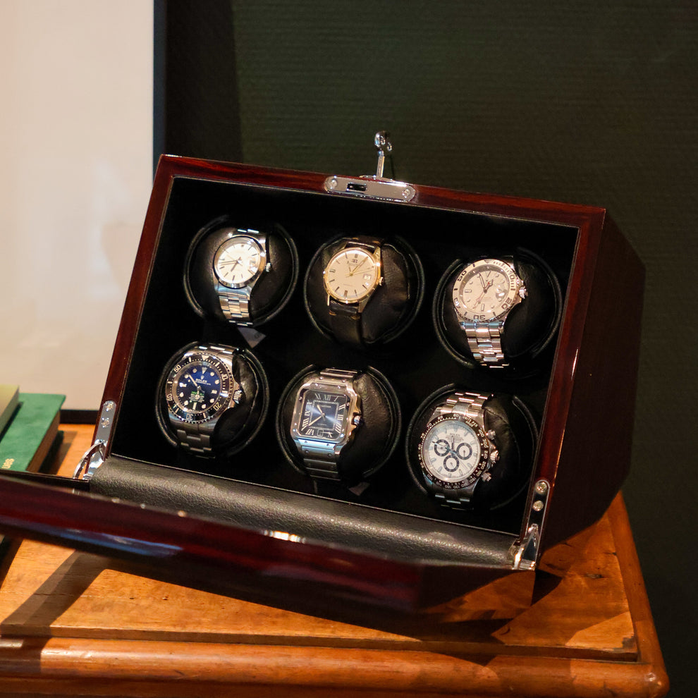 Leader Watch LW36 Watch Winder 6 Watches – Gloss Ebony - Leader – Leader Watch Winder