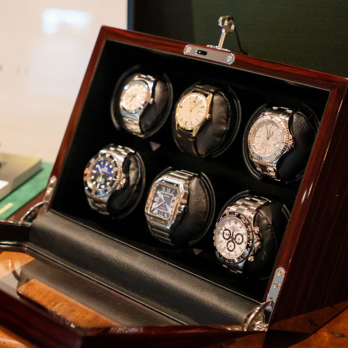 LW36 Watch Winder 6 Watches – Gloss Ebony - Leader