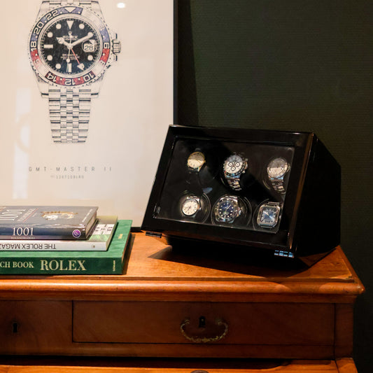 LW46 Watch Winder 6 Watches – Gloss Black - Leader