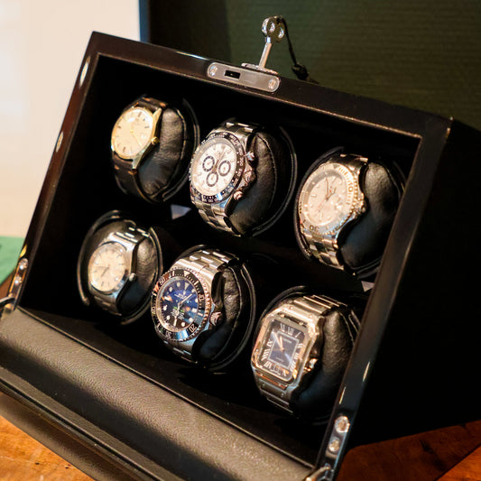 LW46 Watch Winder 6 Watches – Gloss Black - Leader