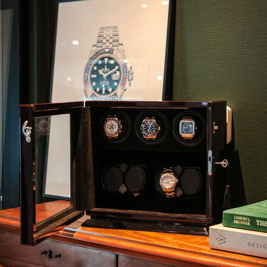 LW147 Watch Winder 7 Watches – Ebony & Black - Leader