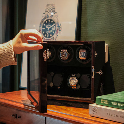 LW147 Watch Winder 7 Watches – Ebony & Black - Leader