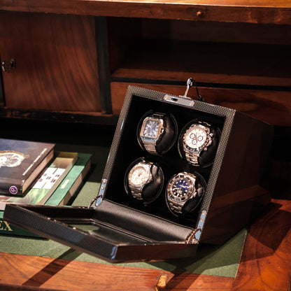 LW14 Watch Winder 4 Watches – Carbon Fiber - Leader