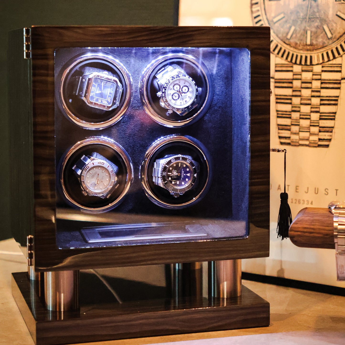 LW54 Watch Winder voor 4 horloges – Grijs - Leader