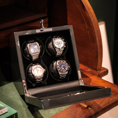 LW14 Watch Winder 4 Watches – Carbon Fiber - Leader