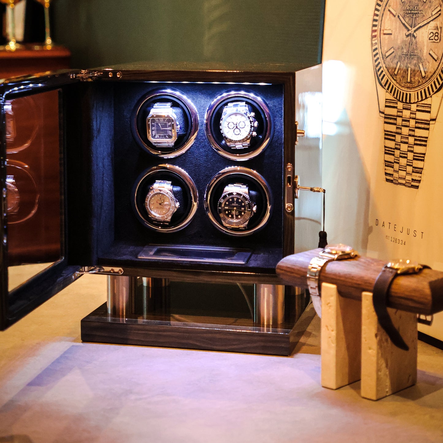 LW54 Watch Winder voor 4 horloges – Grijs - Leader