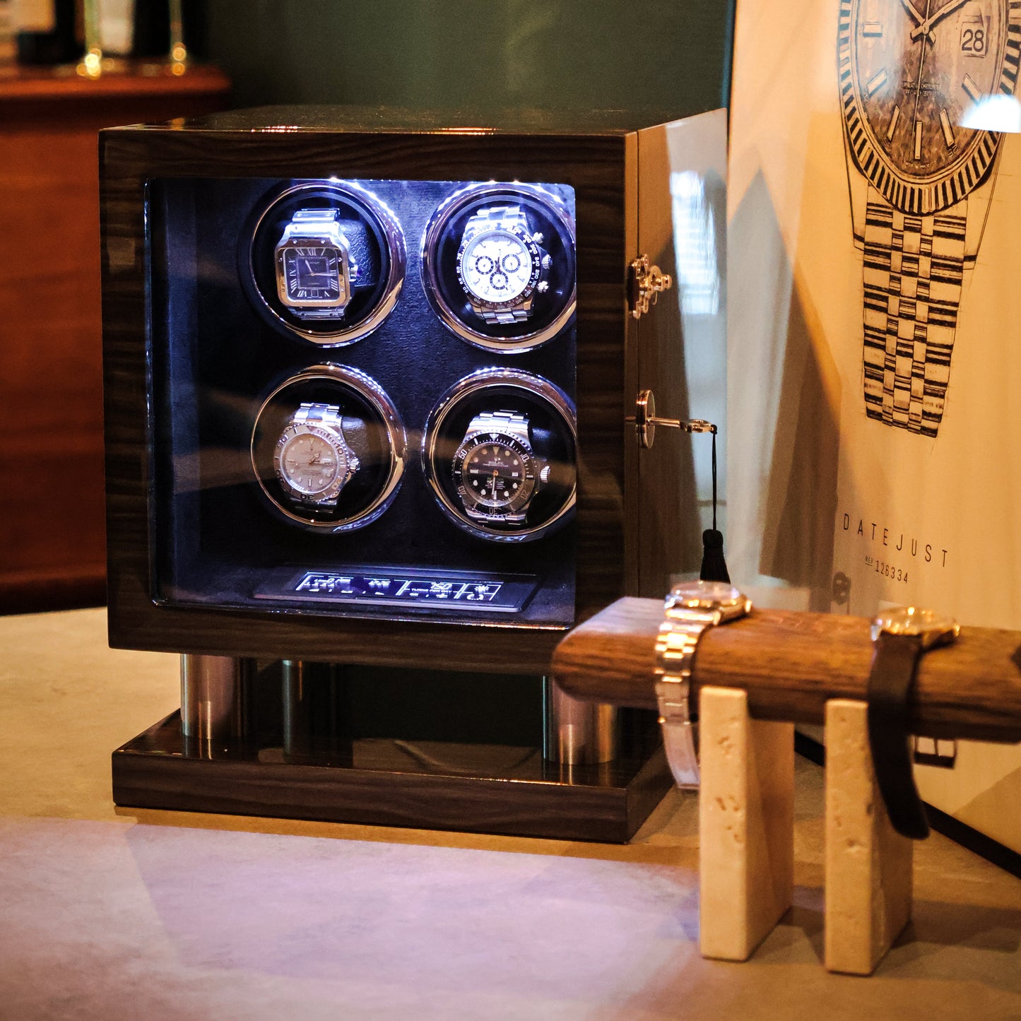 LW54 Watch Winder voor 4 horloges – Grijs - Leader