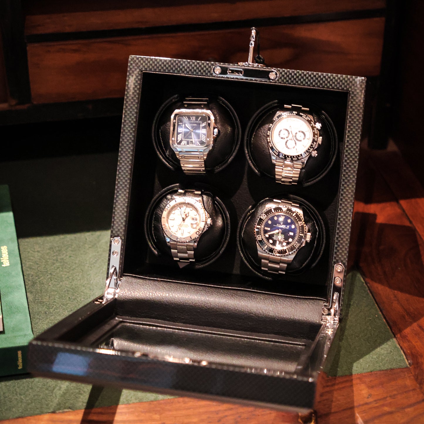 LW14 Watch Winder 4 Watches – Carbon Fiber - Leader