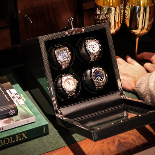 LW14 Watch Winder 4 Watches – Carbon Fiber - Leader