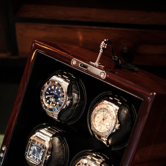 LW34 Watch Winder 4 Watches – Gloss Ebony - Leader