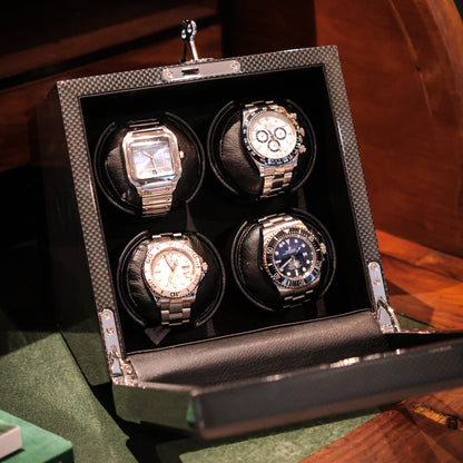 LW14 Watch Winder 4 Watches – Carbon Fiber - Leader