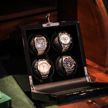 LW44 Watch Winder 4 Watches – Gloss Black - Leader