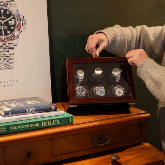 LW36 Watch Winder 6 Watches – Gloss Ebony - Leader